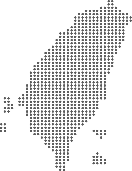 Taiwan map city vector by Black dot.